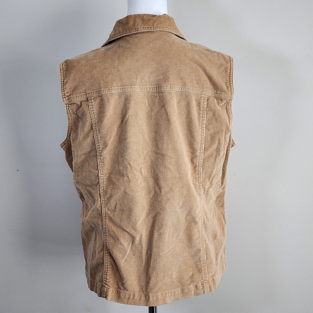 Northern Reflections Corduroy Vest Womens Large Tan Button Up Utility Gorpcore - Picture 4 of 14